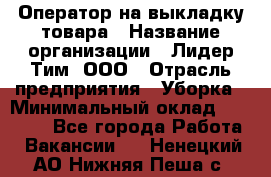 Оператор на выкладку товара › Название организации ­ Лидер Тим, ООО › Отрасль предприятия ­ Уборка › Минимальный оклад ­ 28 000 - Все города Работа » Вакансии   . Ненецкий АО,Нижняя Пеша с.